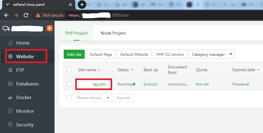 aapanel dashboard