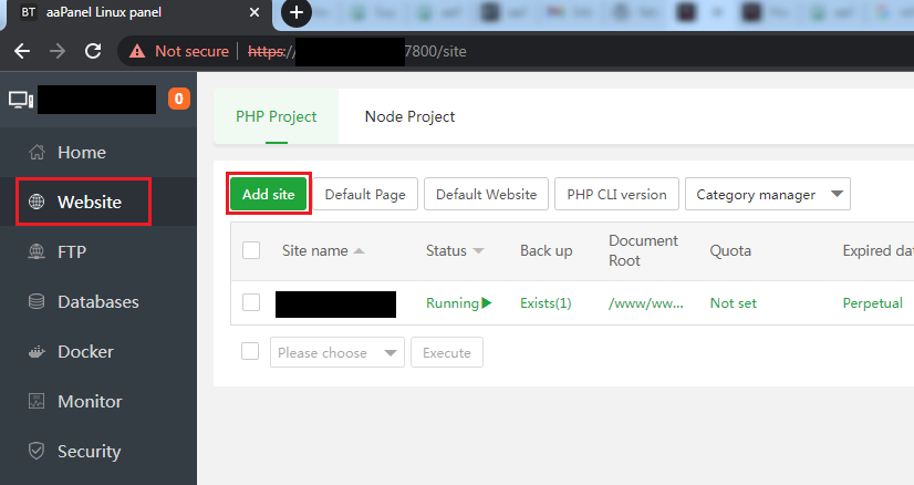 site creation