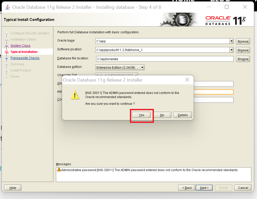 confirmation message
